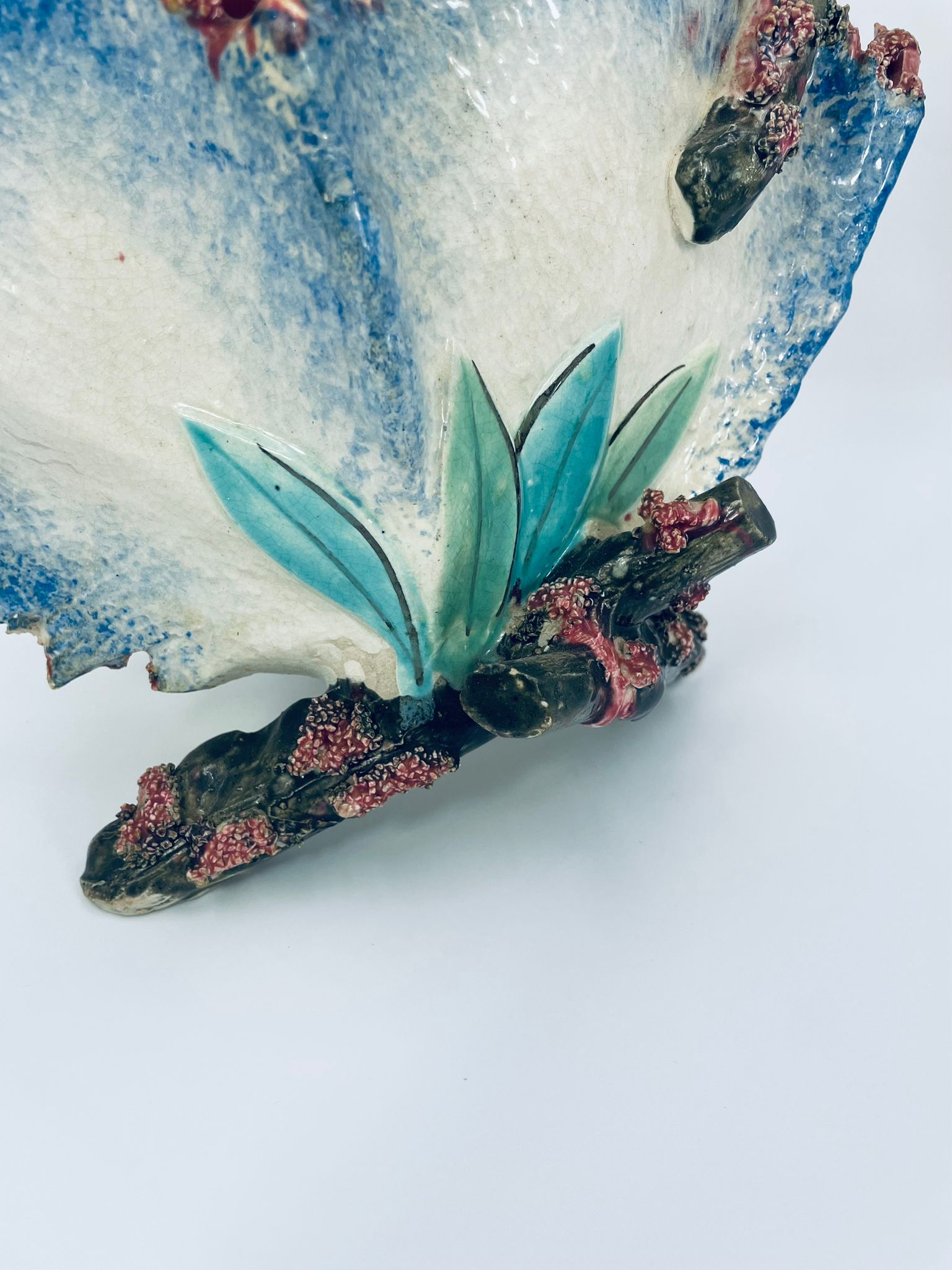 Antyczny kosz Wiktorjanski Majolikowy - obrazek 14