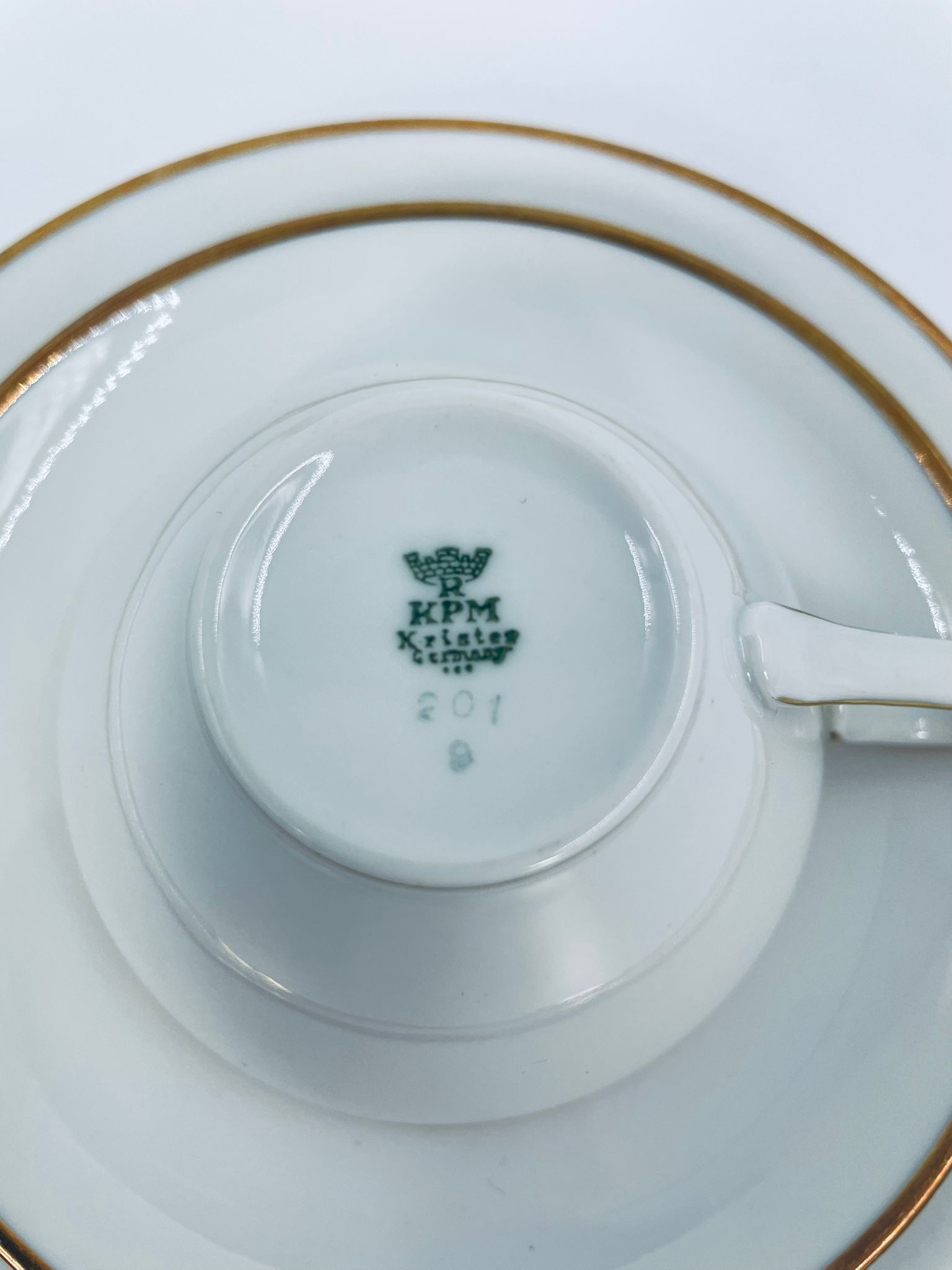 Zestaw śniadaniowy Filiżanka kolekcjonerska porcelanowa KPM Krister - Image 6