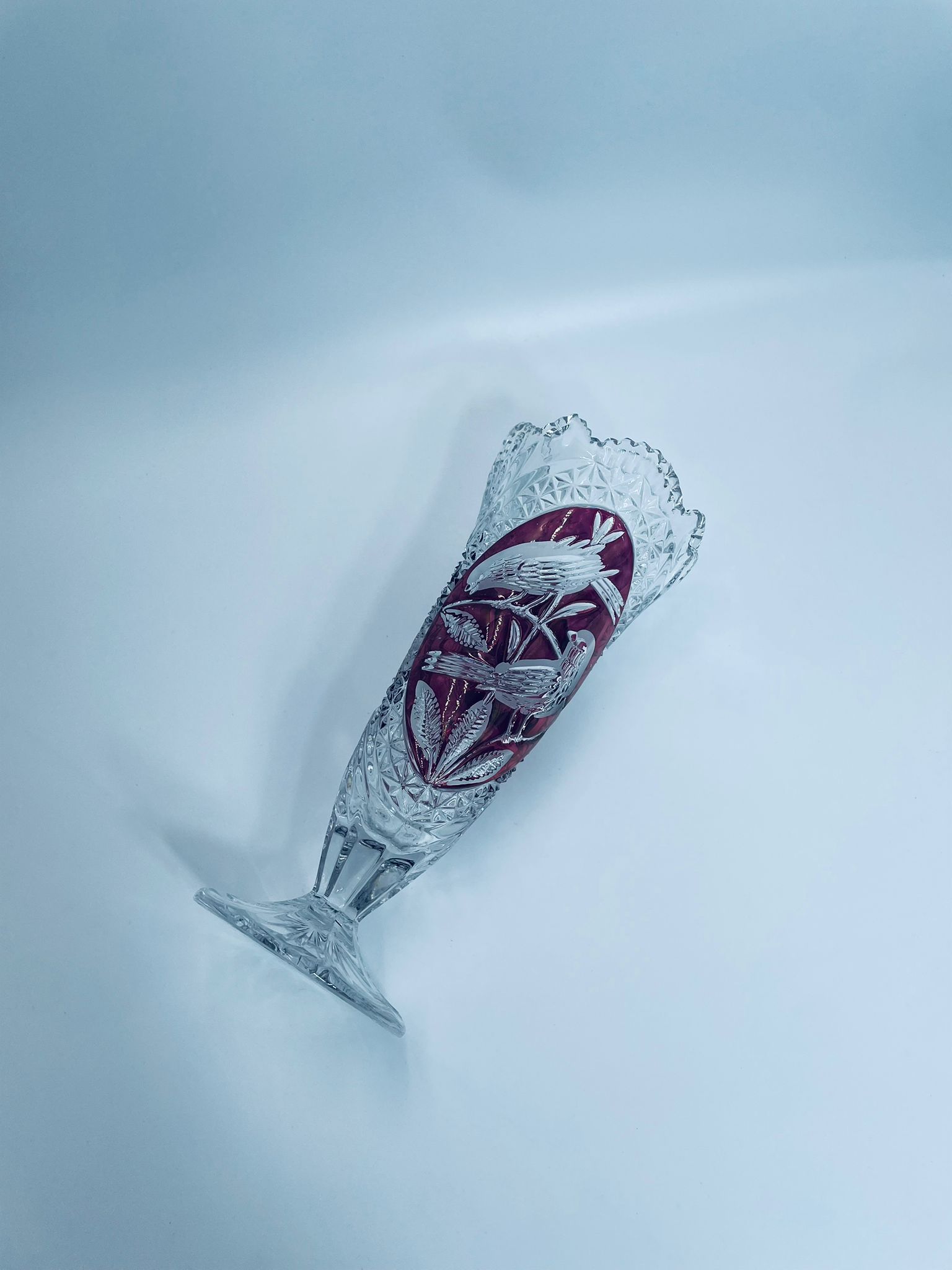 Zabytkowy wazon kryształowy Hofbauer Byrdes - obrazek 8