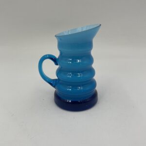 Blue and white glass vase 1960s/70s