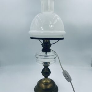 Electric paraffin lamp, designer J. Frost brass