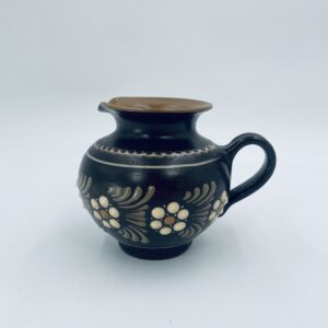 Brown hand-painted ceramic jug from the 1990s