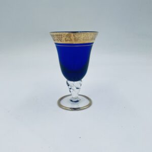 Crystal glass cobalt Bohemia 1950s