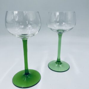 Wine glass on a green leg from the communist era