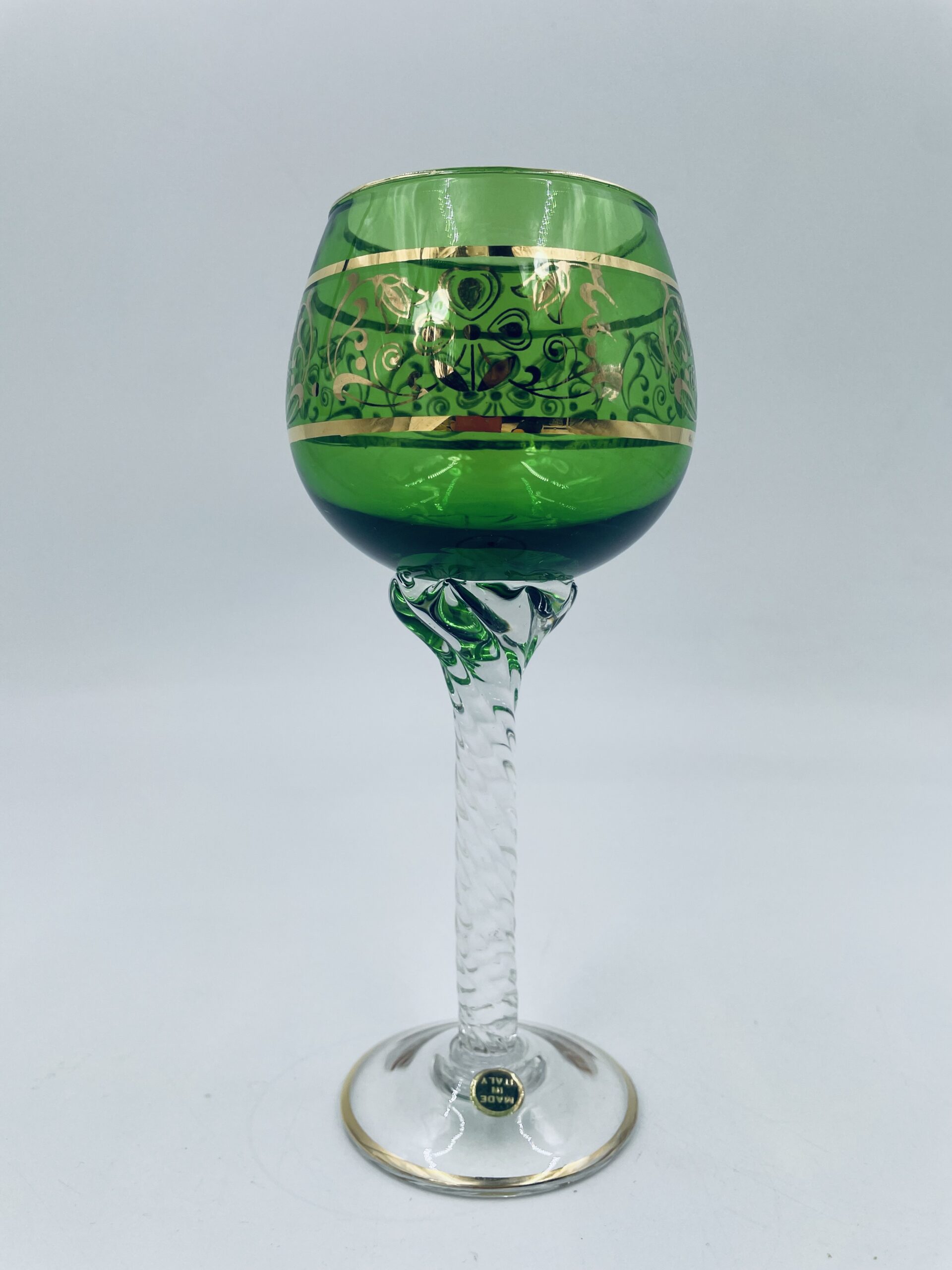 Kieliszek ze szkła murano z Włoch vintage zielony - obrazek 2