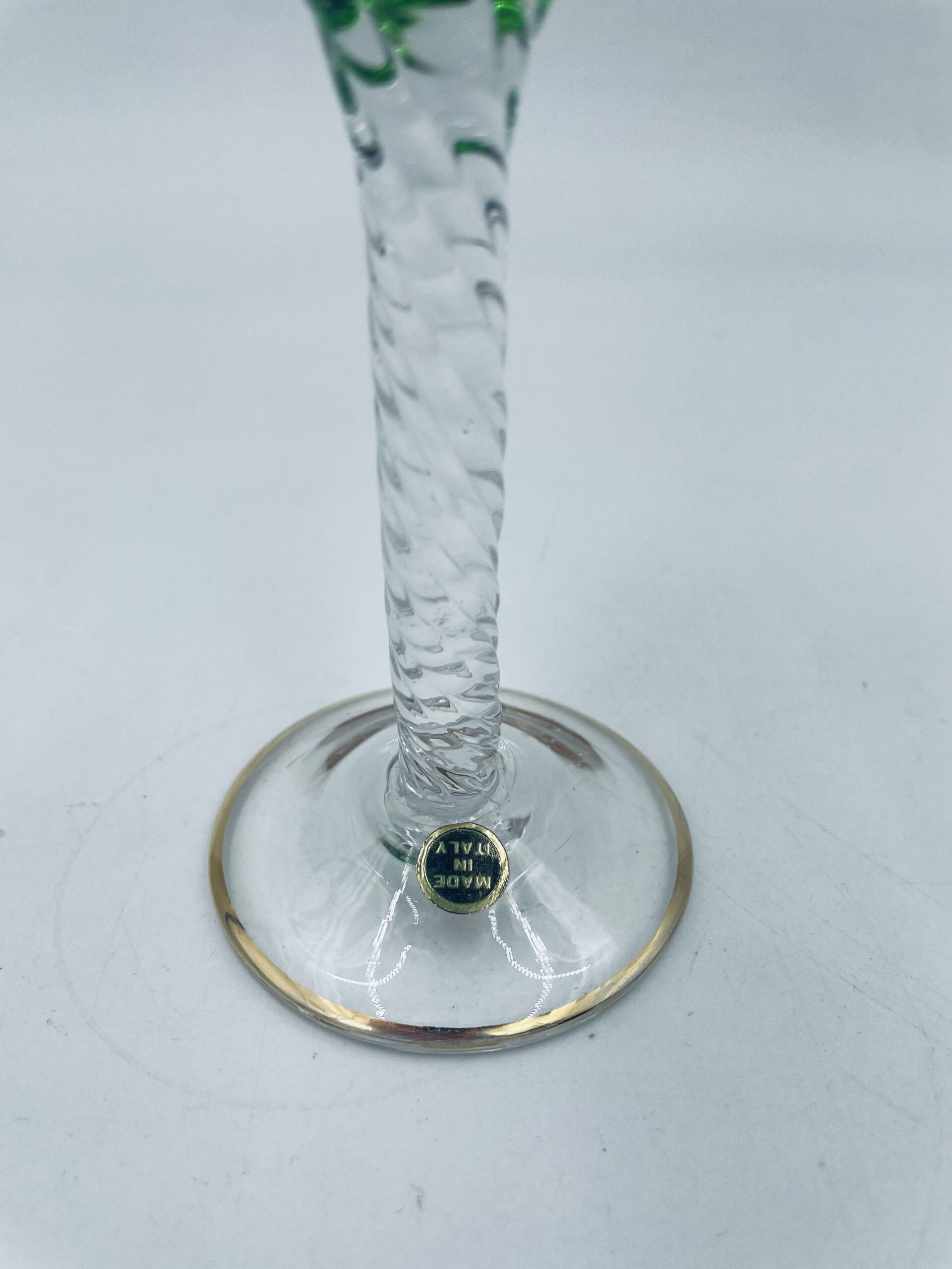 Kieliszek ze szkła murano z Włoch vintage zielony - obrazek 7