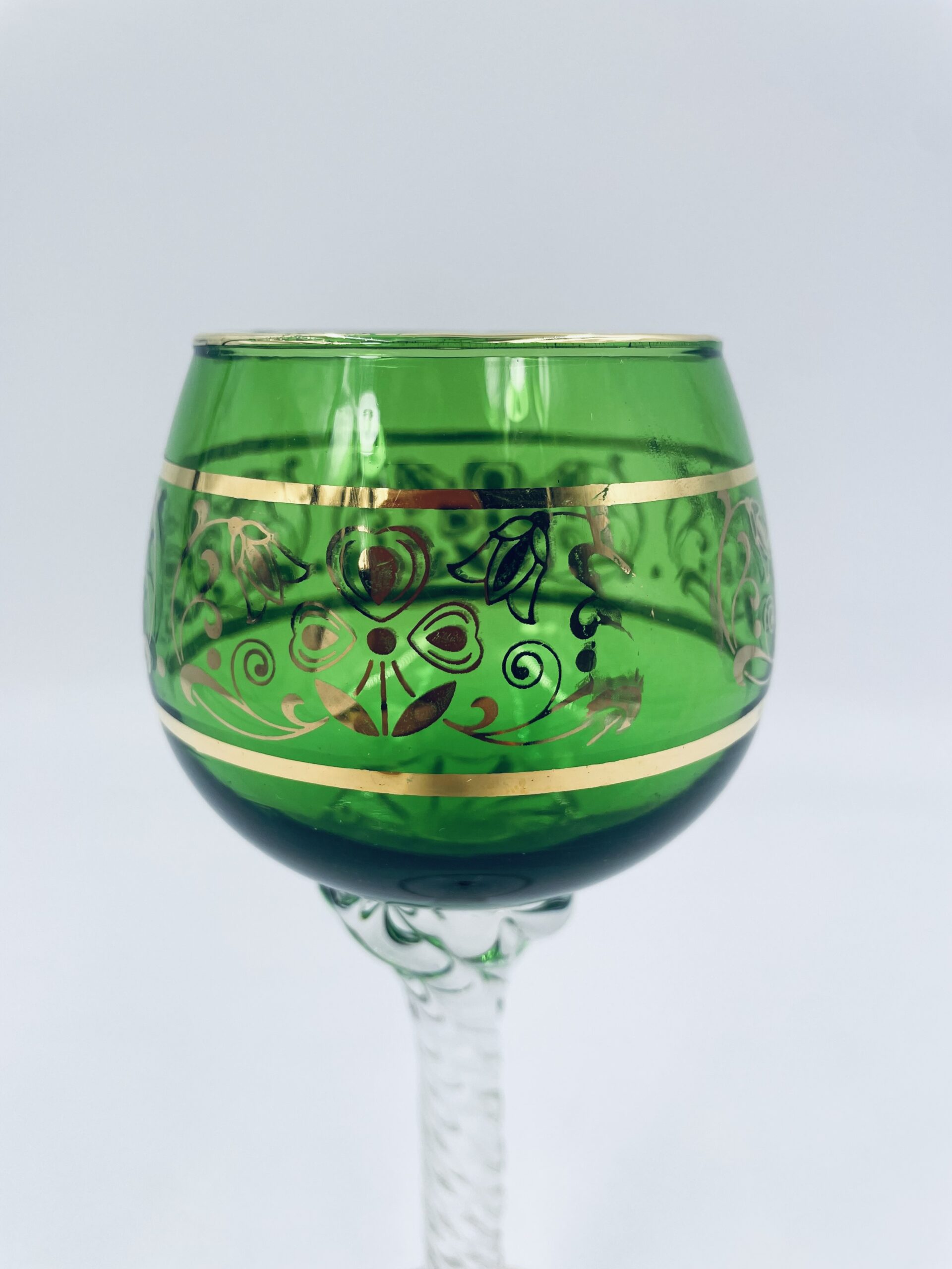 Kieliszek ze szkła murano z Włoch vintage zielony - obrazek 4