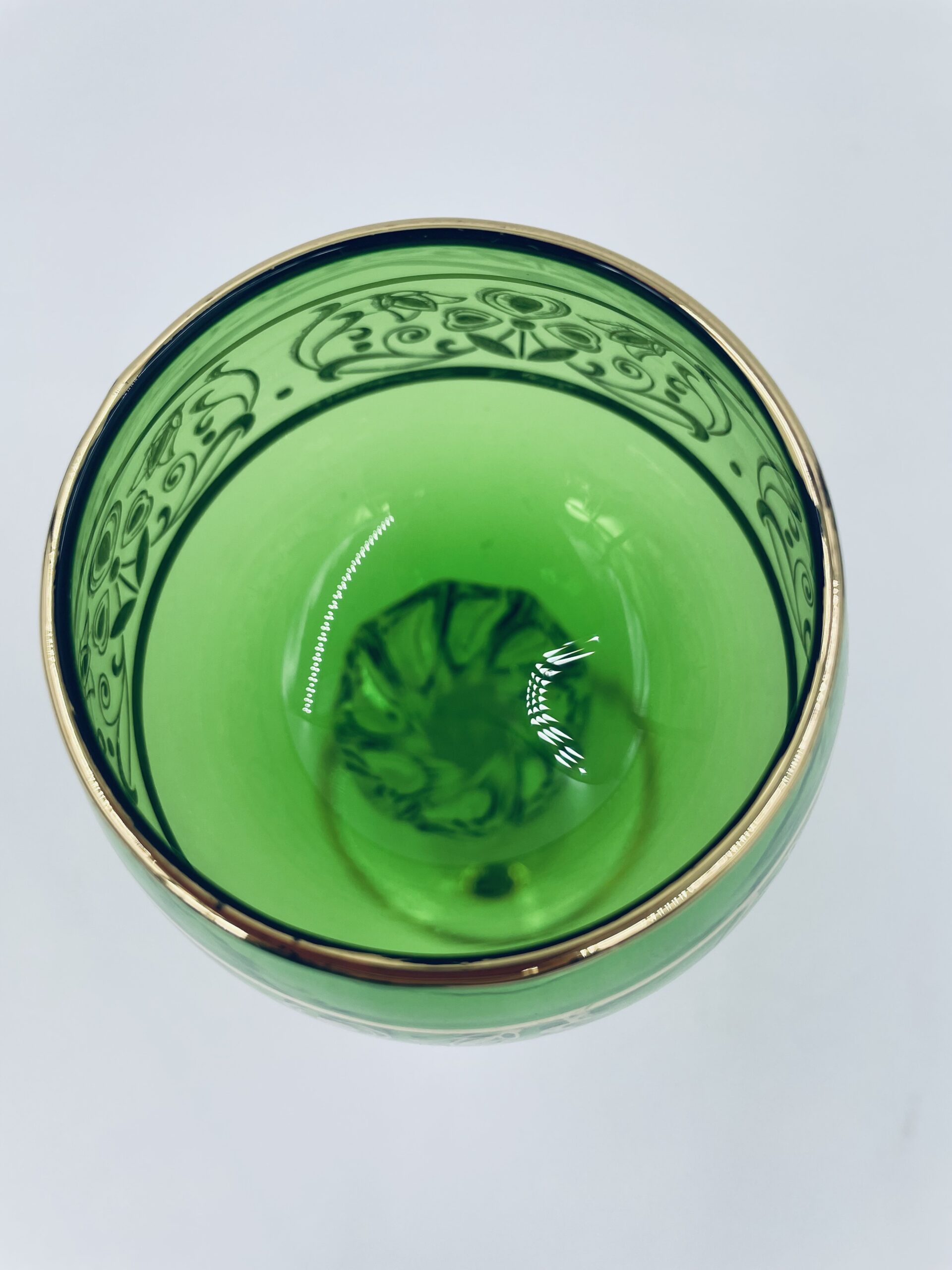 Kieliszek ze szkła murano z Włoch vintage zielony - obrazek 9