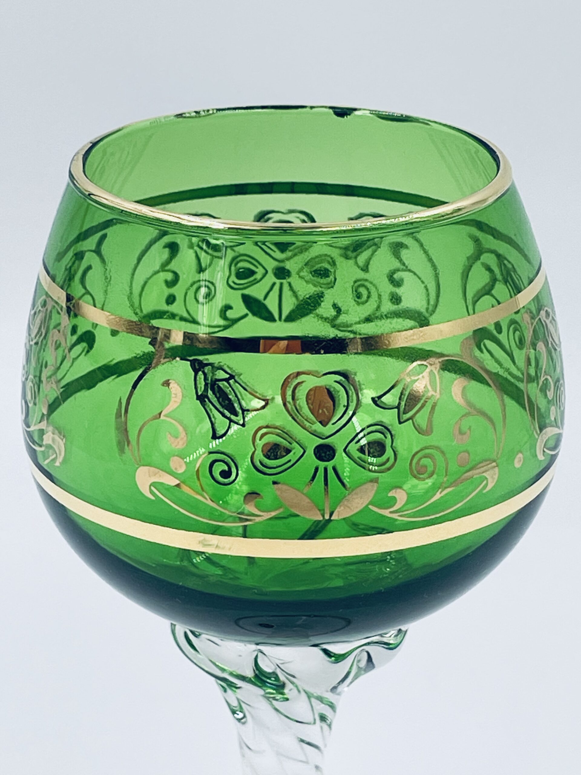 Kieliszek ze szkła murano z Włoch vintage zielony - obrazek 10