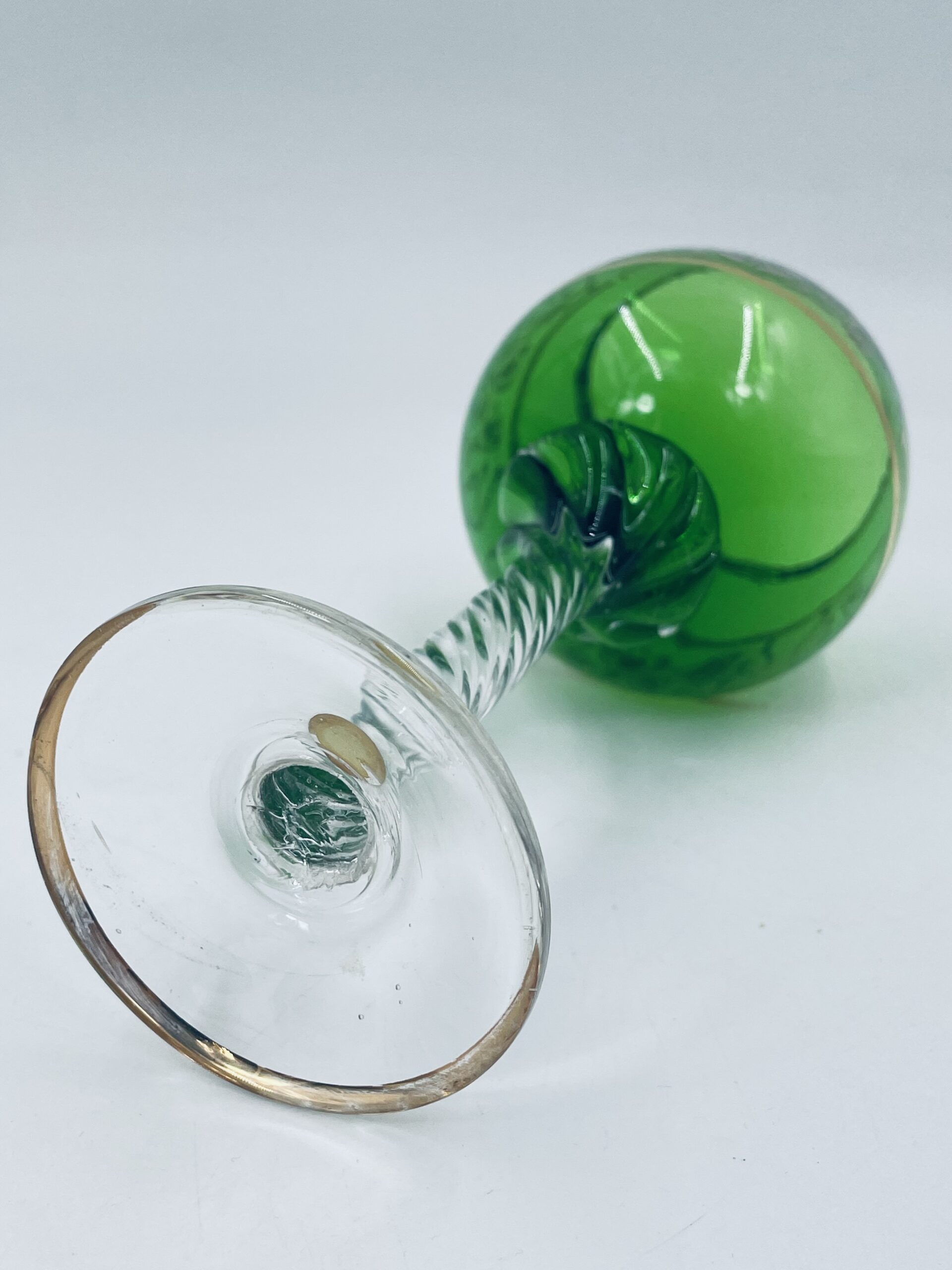 Kieliszek ze szkła murano z Włoch vintage zielony - obrazek 11