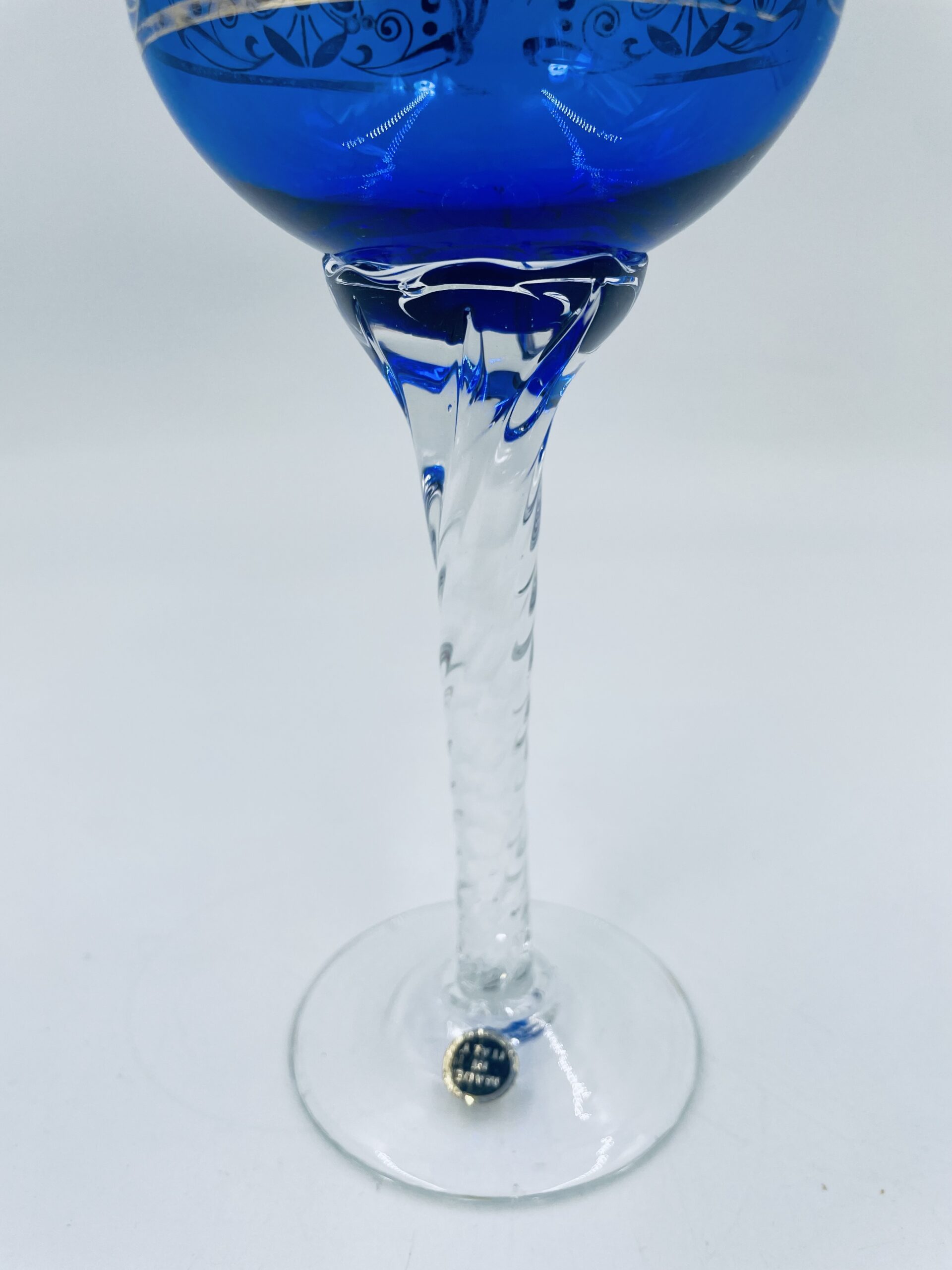 Kieliszek ze szkła murano z Włoch vintage granatowy - obrazek 5