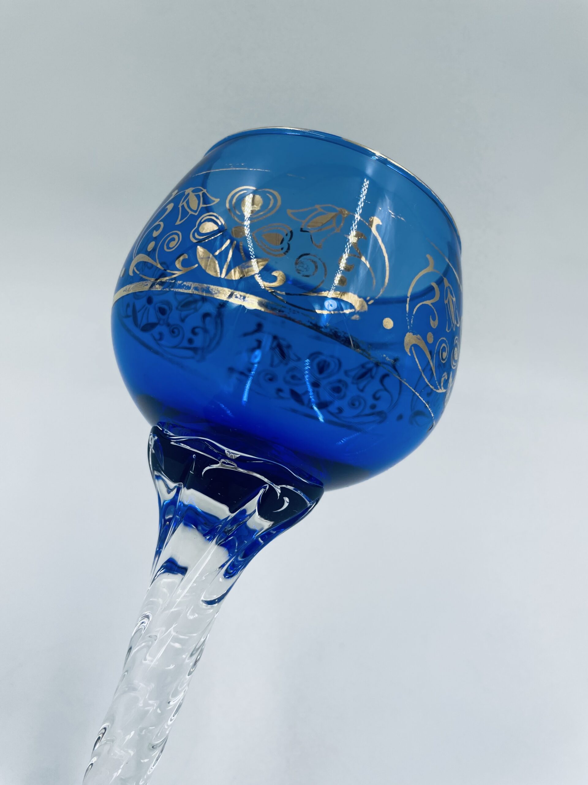 Kieliszek ze szkła murano z Włoch vintage granatowy - obrazek 8