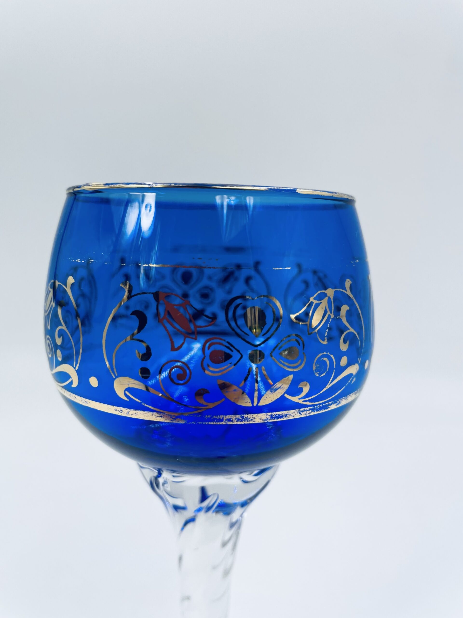 Kieliszek ze szkła murano z Włoch vintage granatowy - obrazek 9