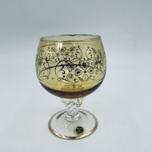 Murano Italian amber cognac glass