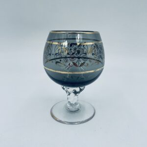 Italian murano black cognac glass