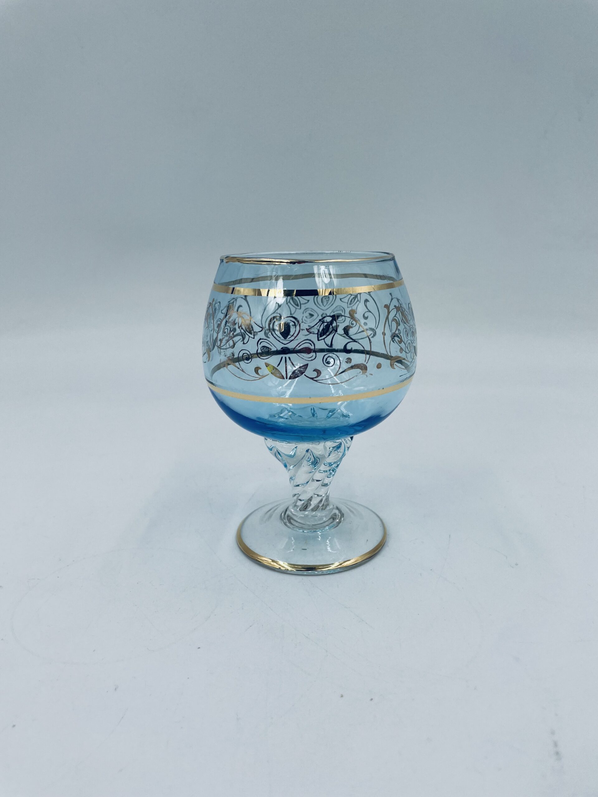 Kieliszek niebieski do koniaku z murano włoski