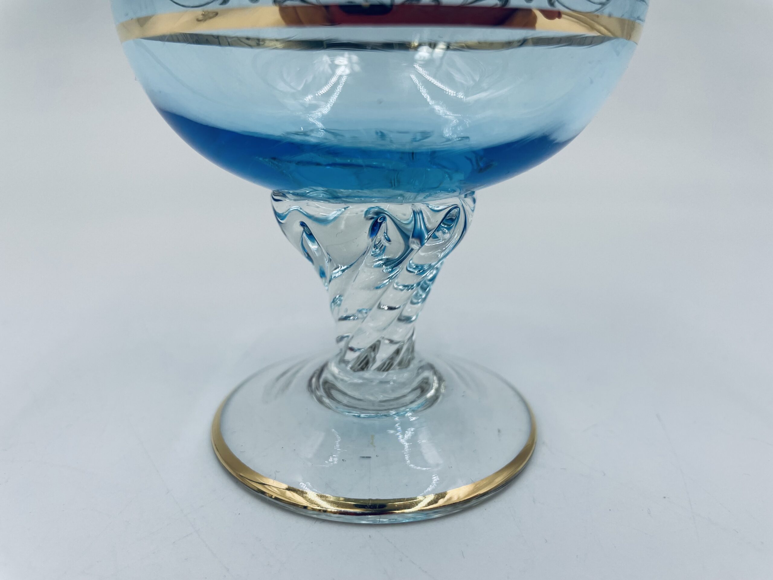 Kieliszek niebieski do koniaku z murano włoski - obrazek 4