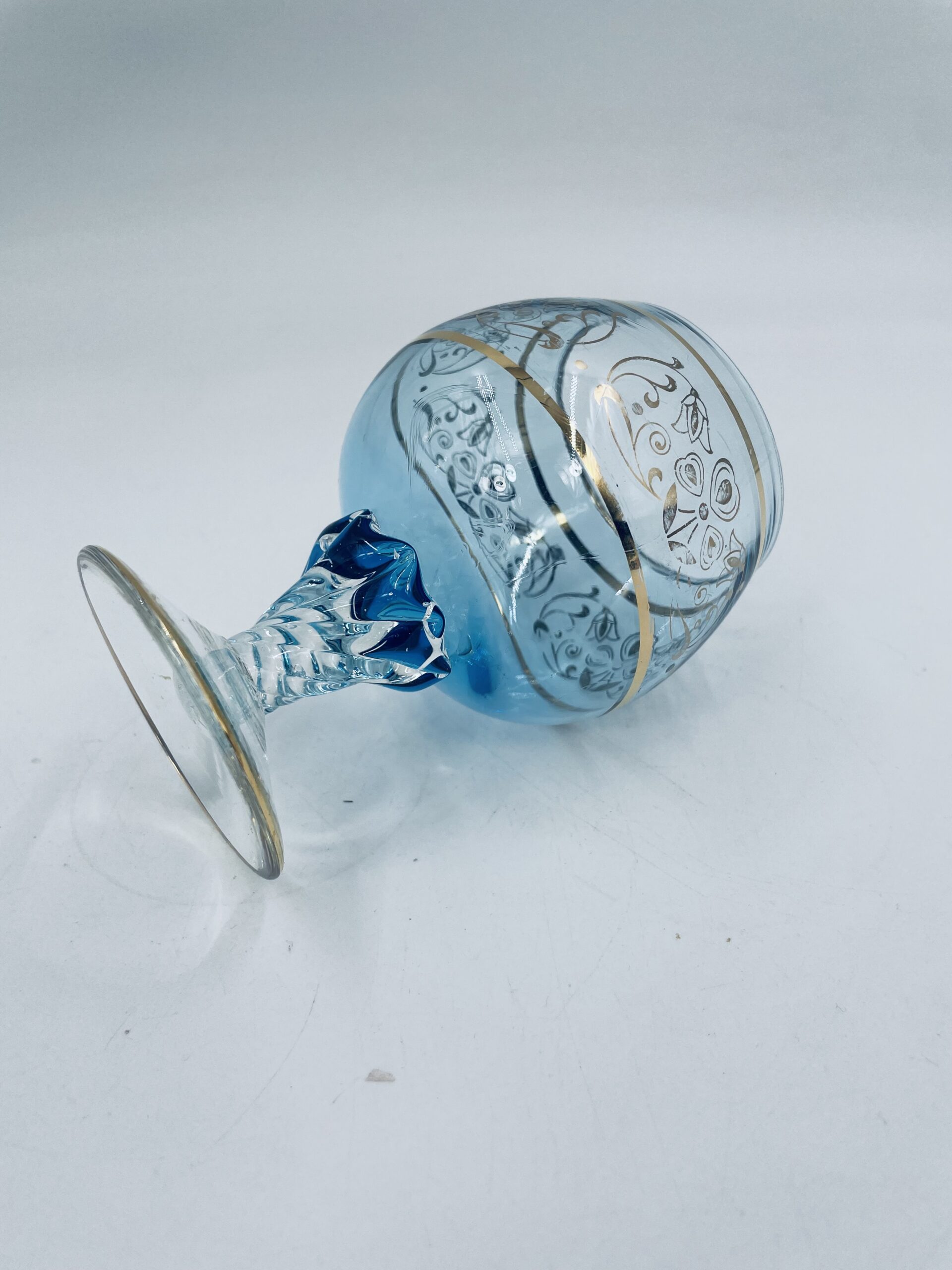Kieliszek niebieski do koniaku z murano włoski - obrazek 8