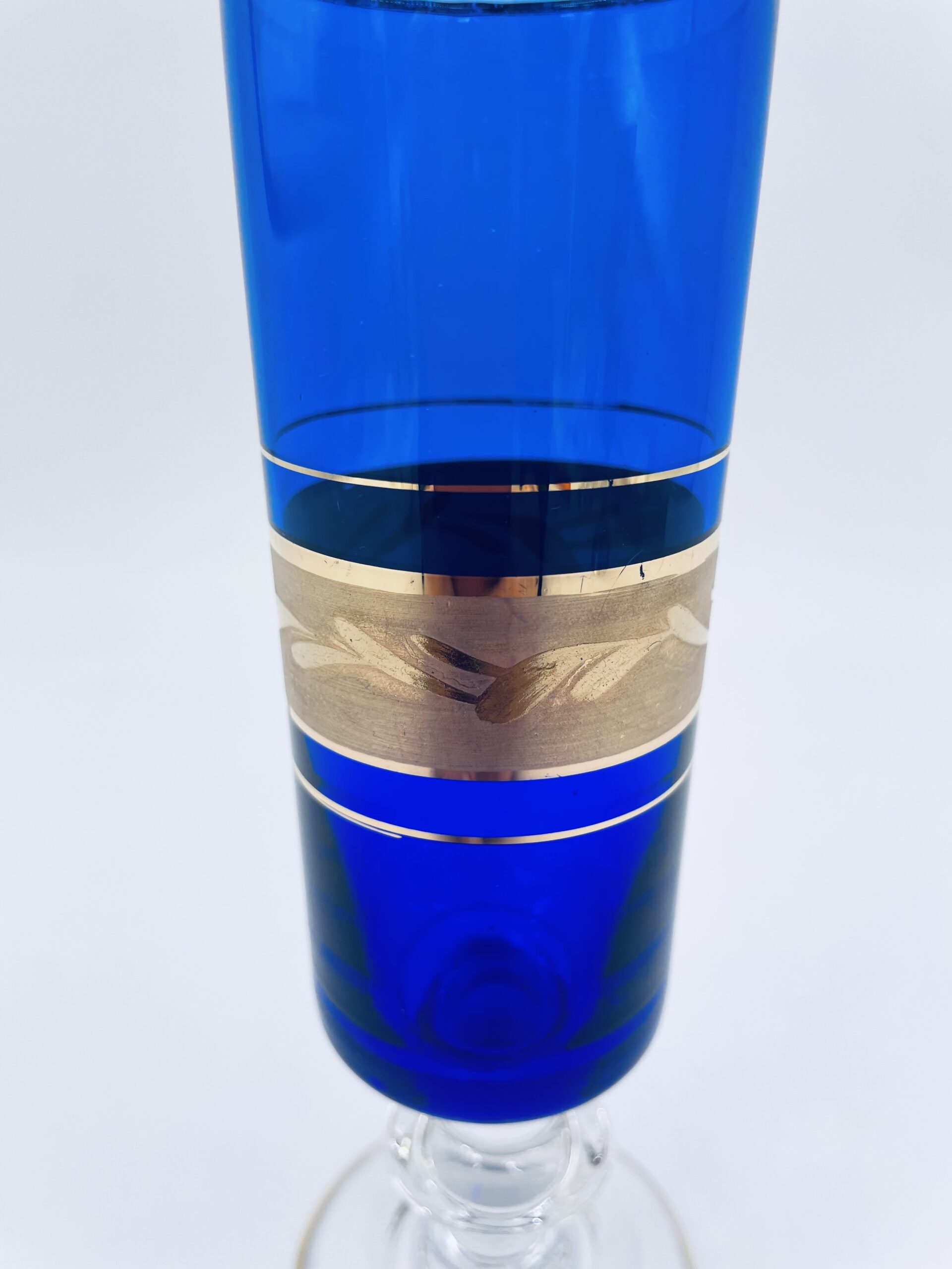 Kieliszek granatowy murano do szampana włoski - obrazek 5