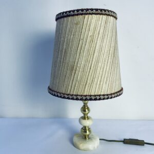 Lampa stołowa z marmurem i mosiądzem lata 50/60-te