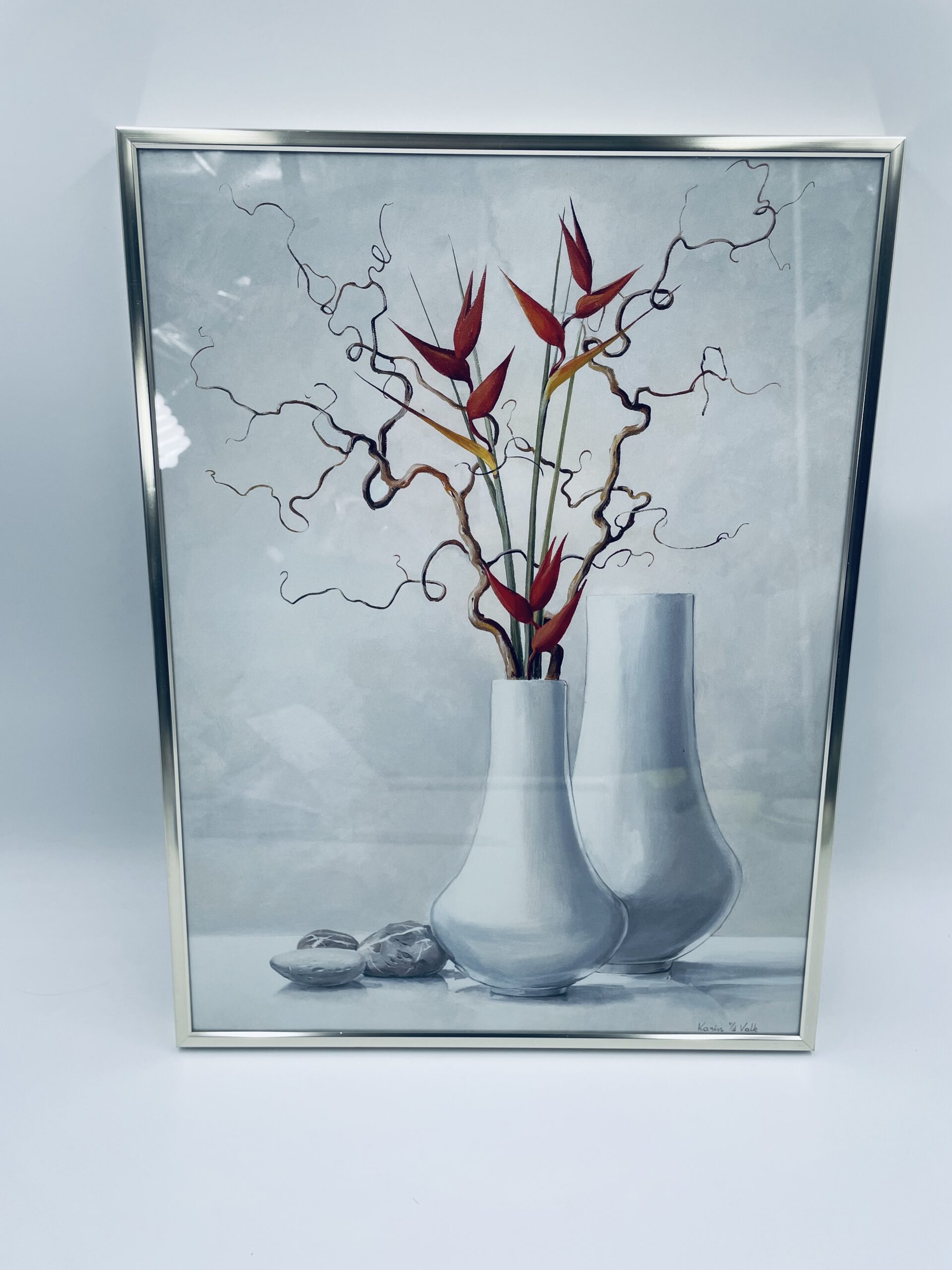 Plakat w ramce złoconej z dekoracyjnymi gałęziami i kwiatami - obrazek 4