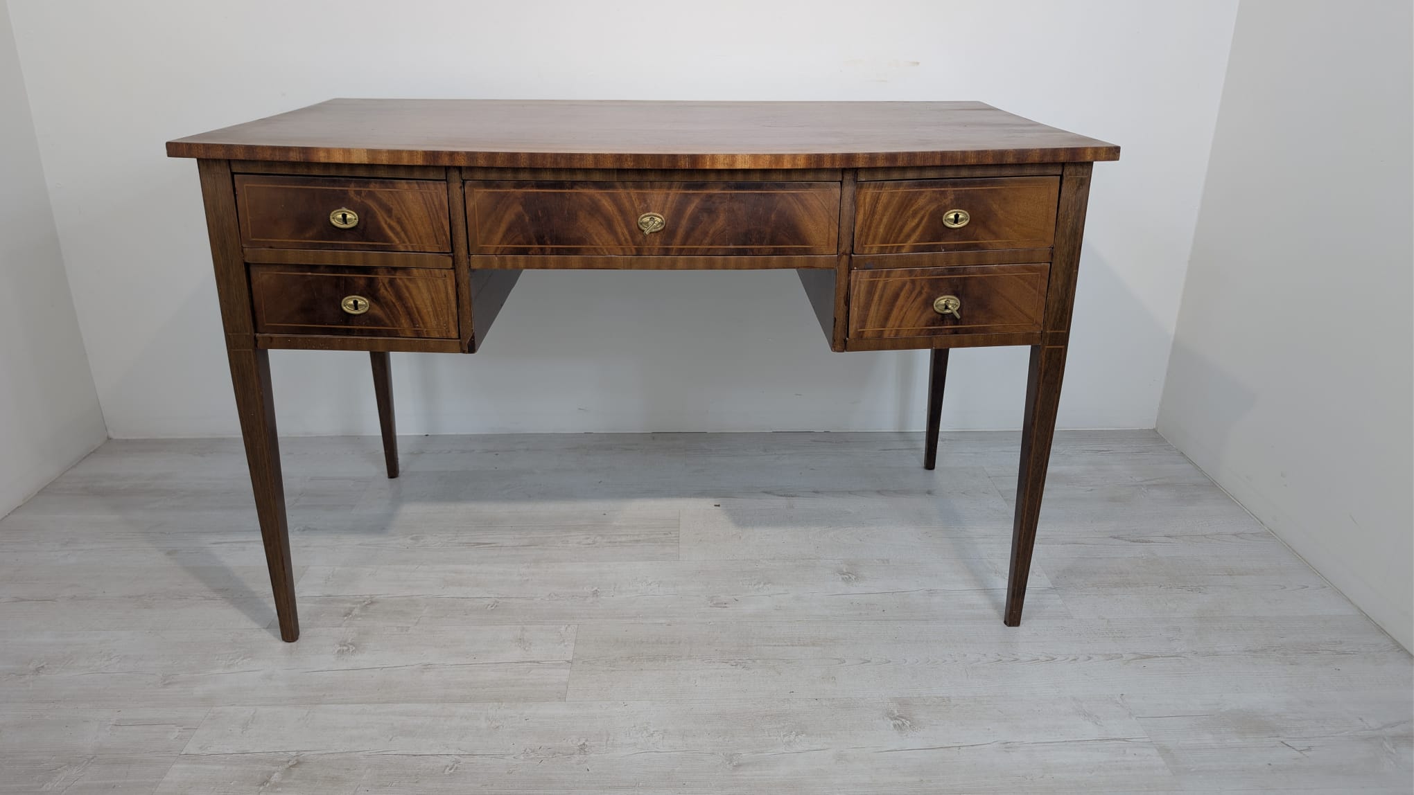 Stare biurko w stylu angielskim w mahoniu intarsjowane - Image 2