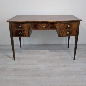 Old English-style mahogany desk with inlay work