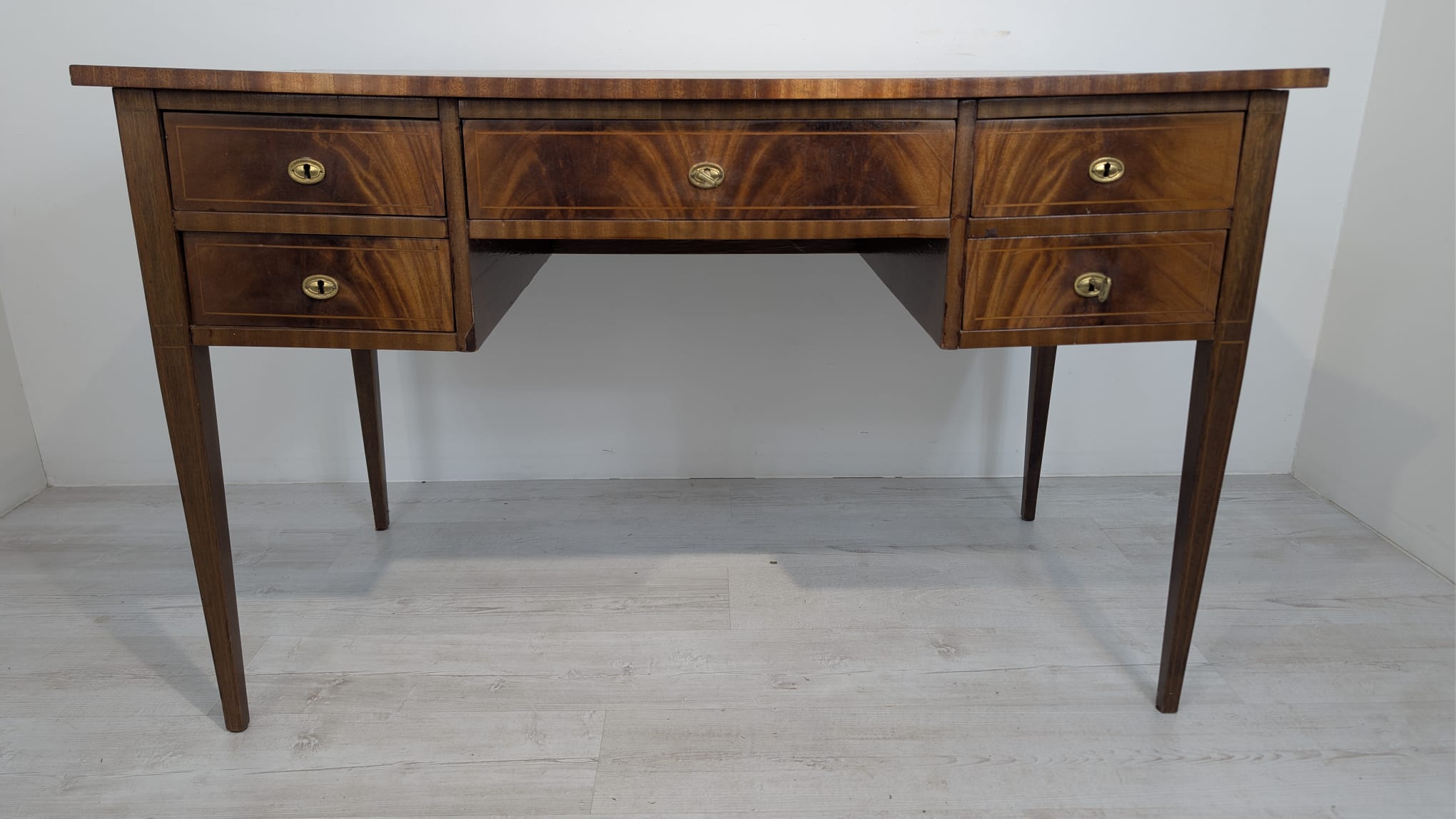 Stare biurko w stylu angielskim w mahoniu intarsjowane - Image 7