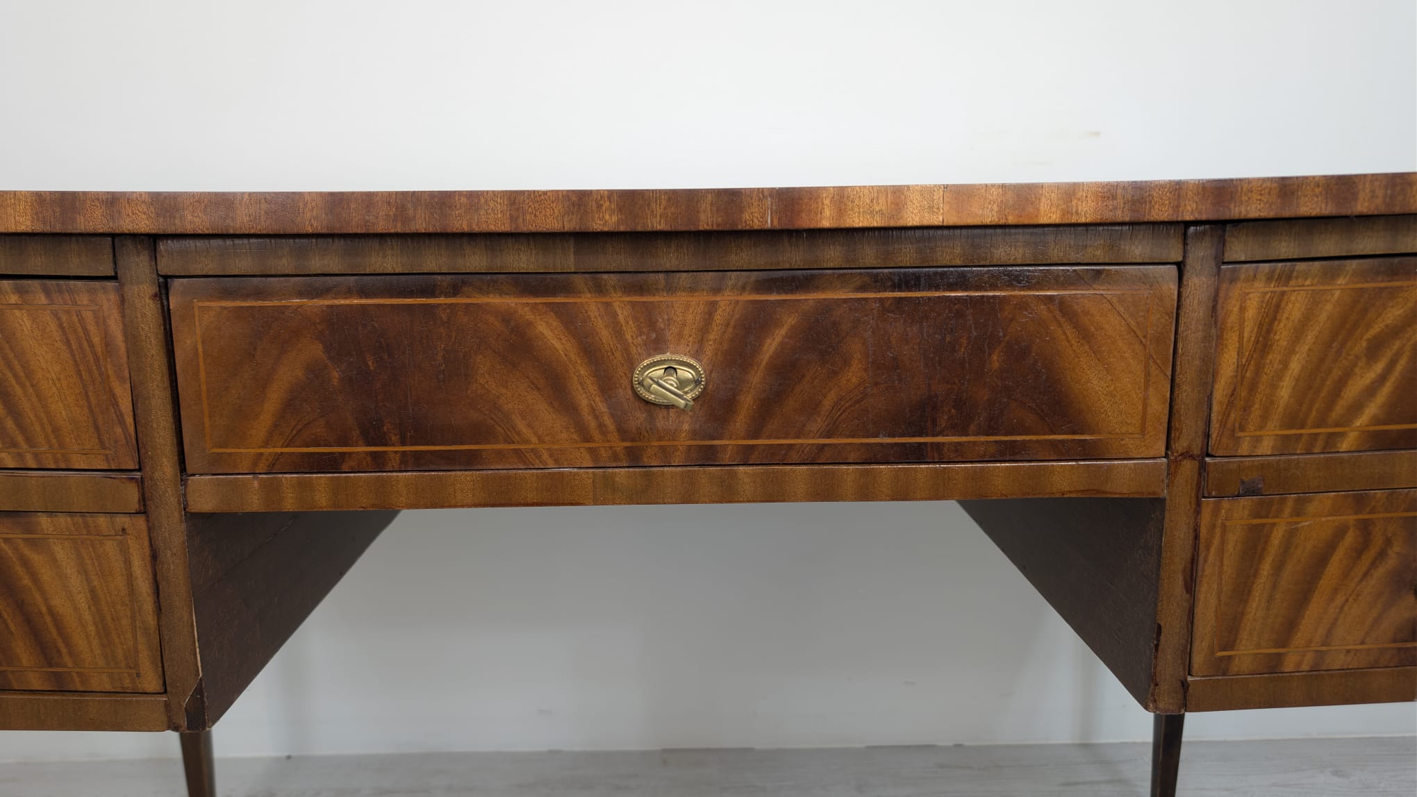 Stare biurko w stylu angielskim w mahoniu intarsjowane - Image 8