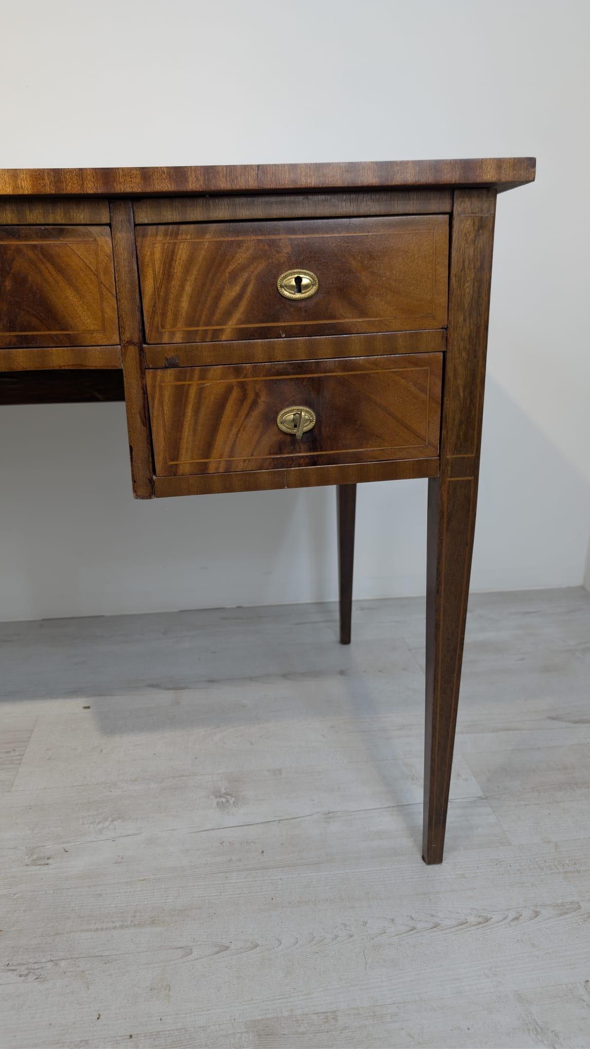 Stare biurko w stylu angielskim w mahoniu intarsjowane - Image 9