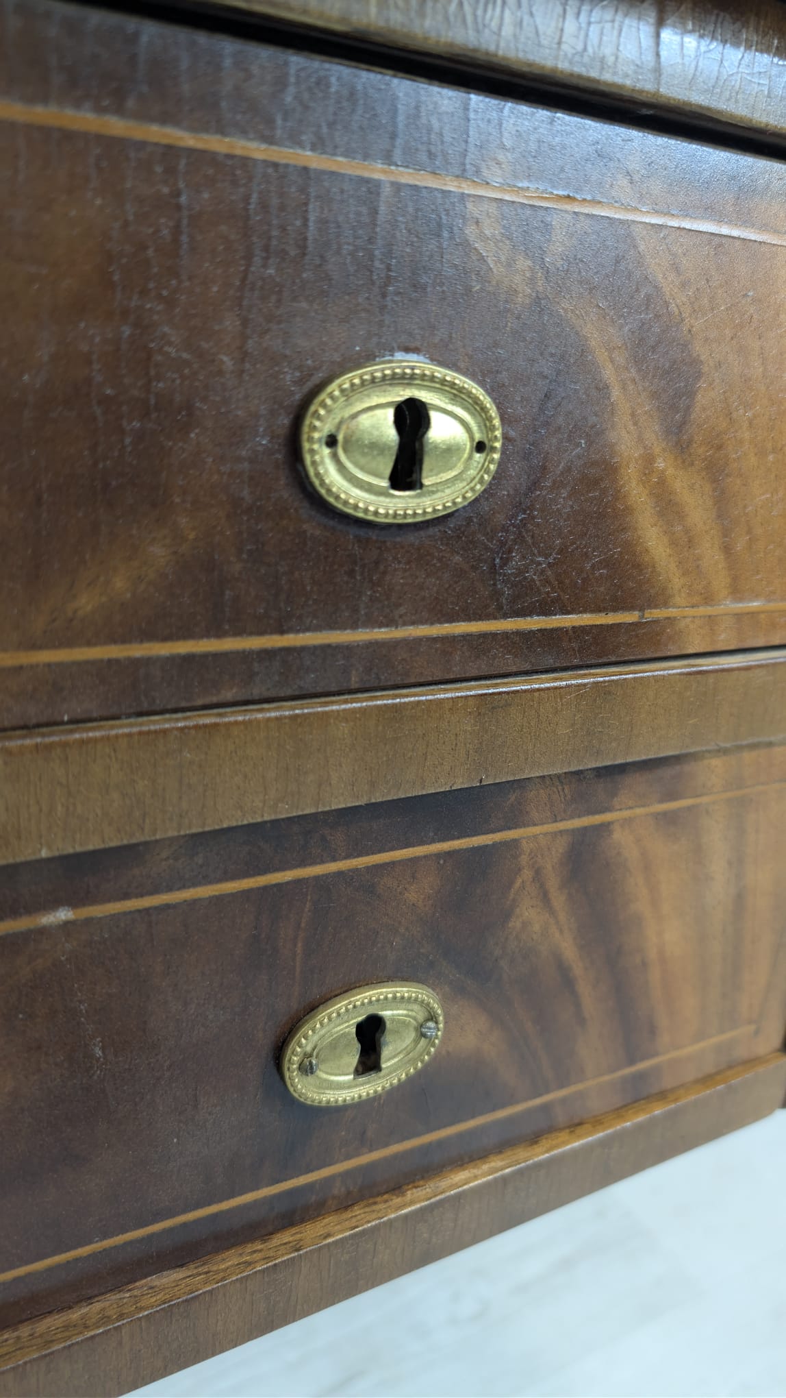 Stare biurko w stylu angielskim w mahoniu intarsjowane - Image 11