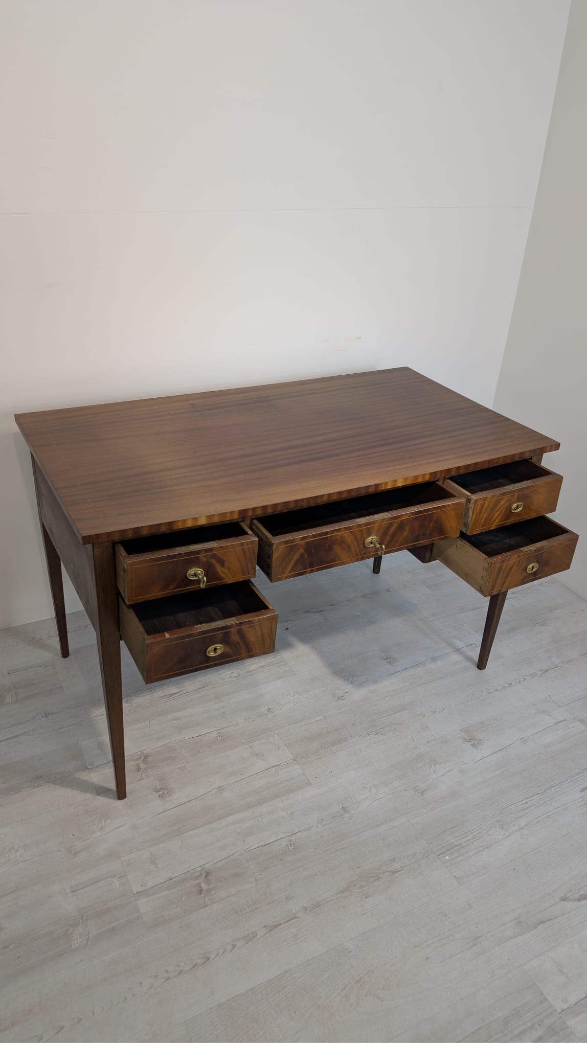 Stare biurko w stylu angielskim w mahoniu intarsjowane - Image 12