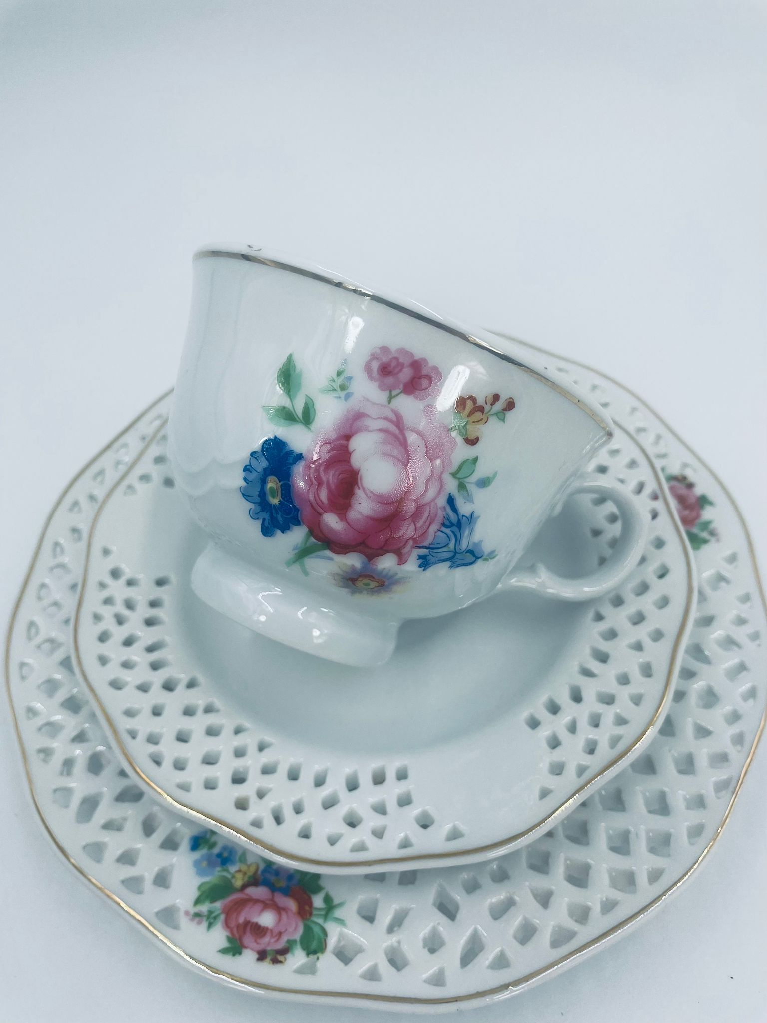 Zestaw śniadaniowy Filiżanka kolekcjonerska porcelanowa Vintage - Image 5