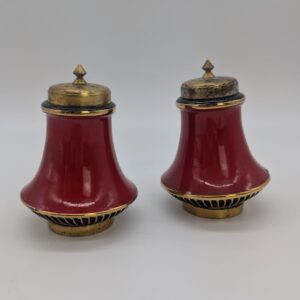 Ceramic red salt and pepper pair