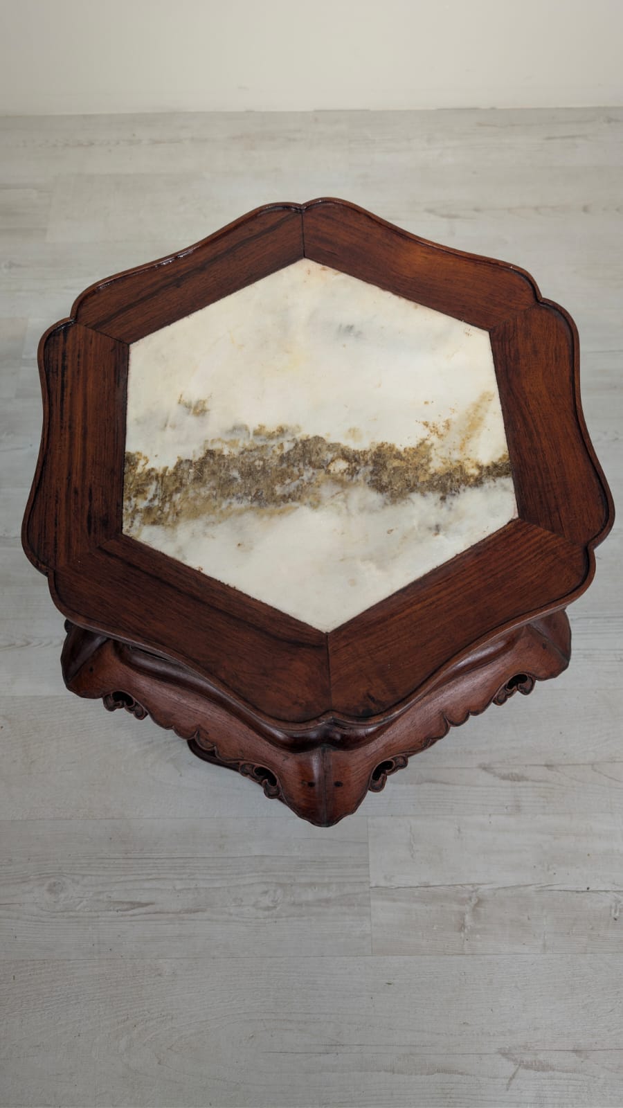 Stolik postument z marmurem Chiny początek XX wieku - obrazek 18