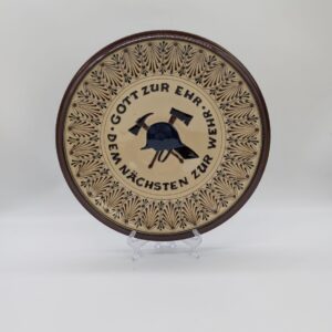 Ceramic plate with fire brigade emblem A-9 from 1900-1920