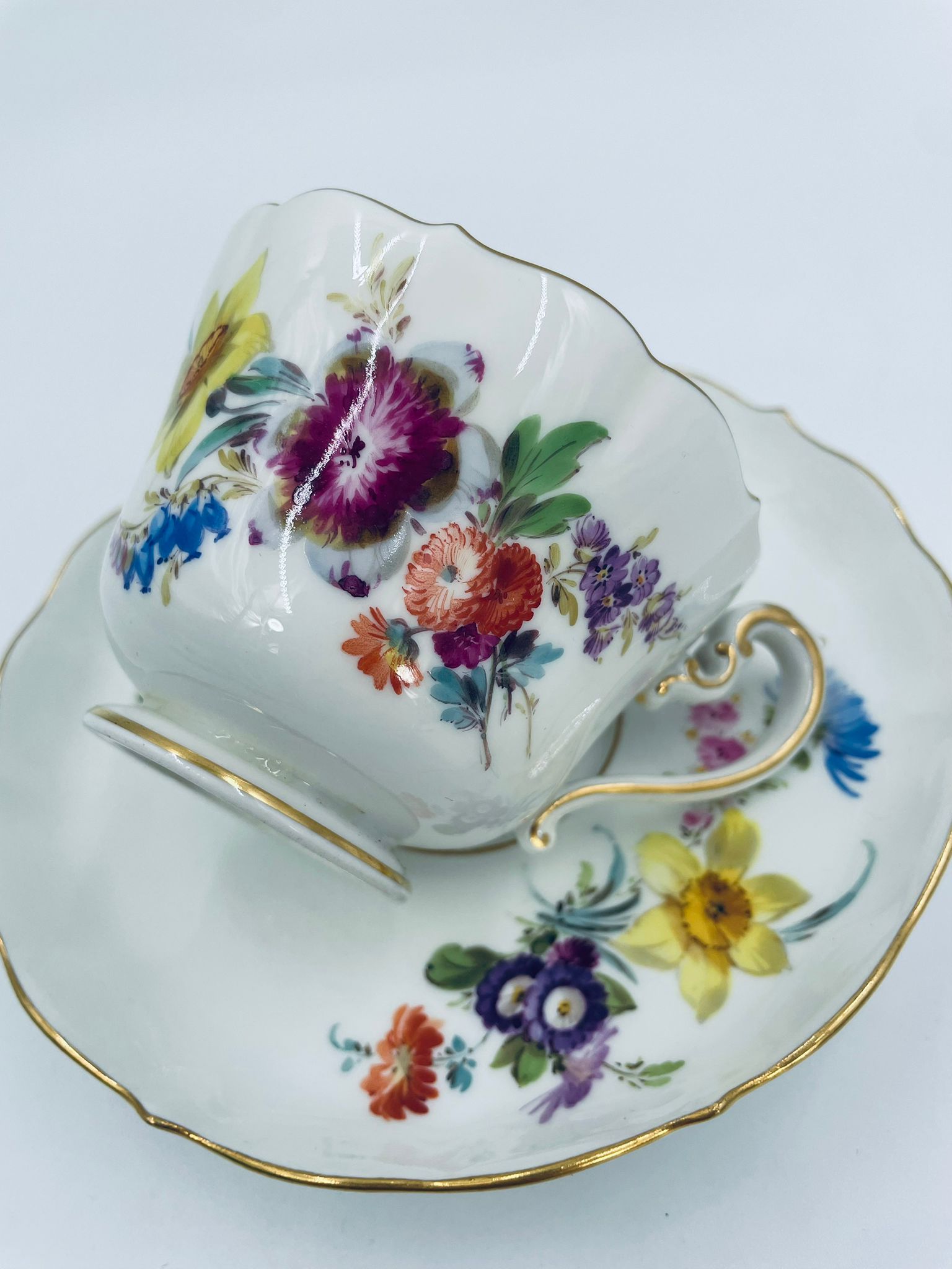 Zestaw śniadaniowy Filiżanka kolekcjonerska porcelanowa Miśnia - Image 14