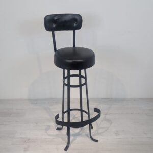 Iron bar chair, hocker with backrest from the 1960s