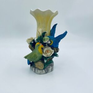 Vintage ceramic decorative vase with figurines