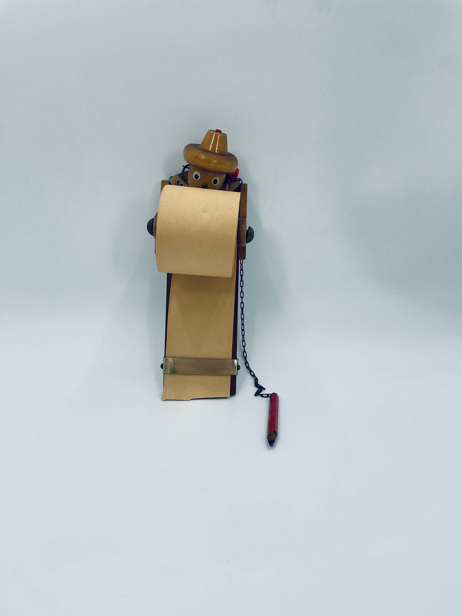 Drewniany Uchwyt ścienny na rolkę papieru Vintage - obrazek 2