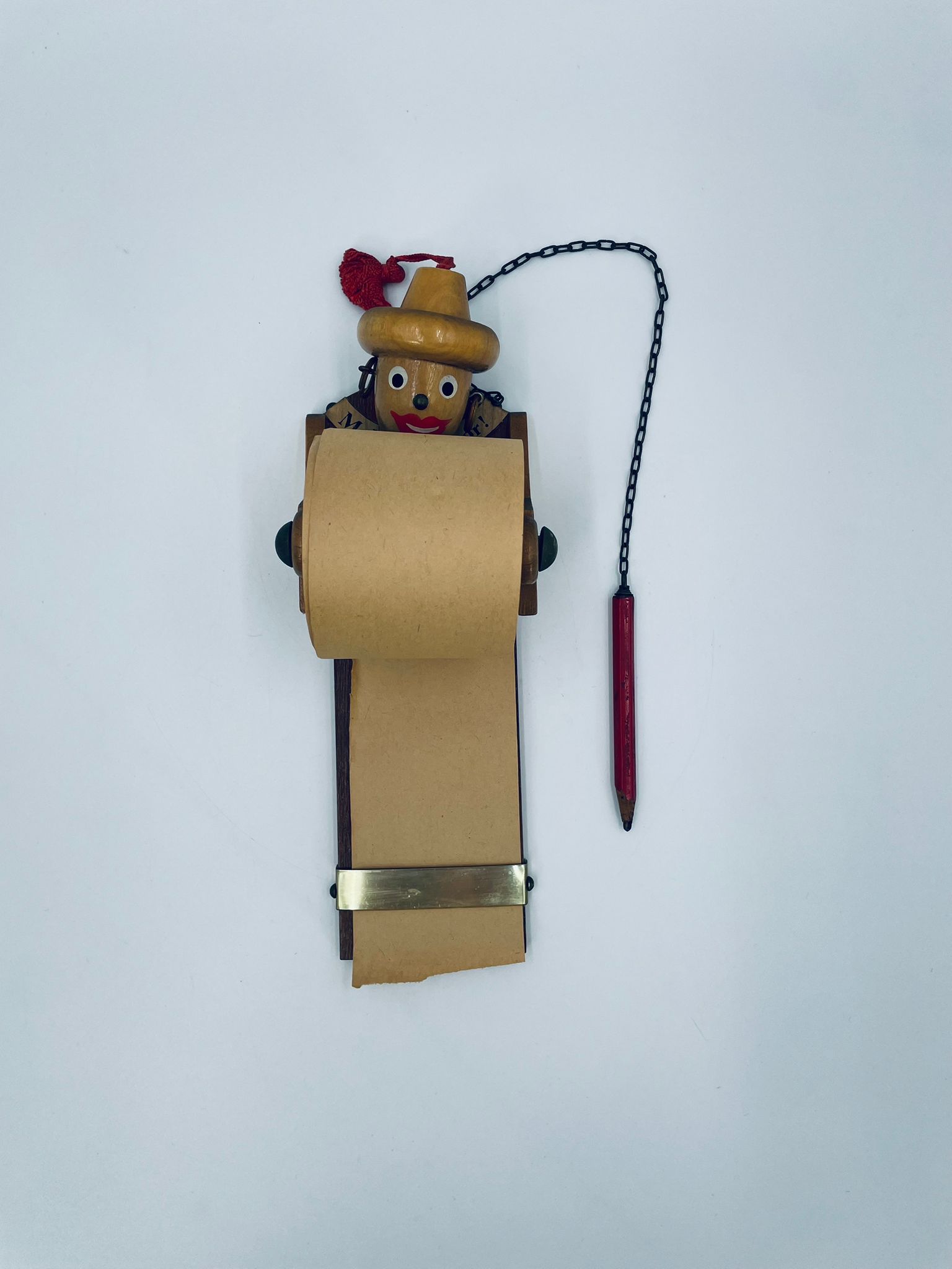 Drewniany Uchwyt ścienny na rolkę papieru Vintage