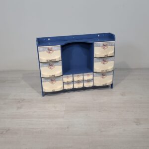 Antique wooden cabinet with ceramic drawers