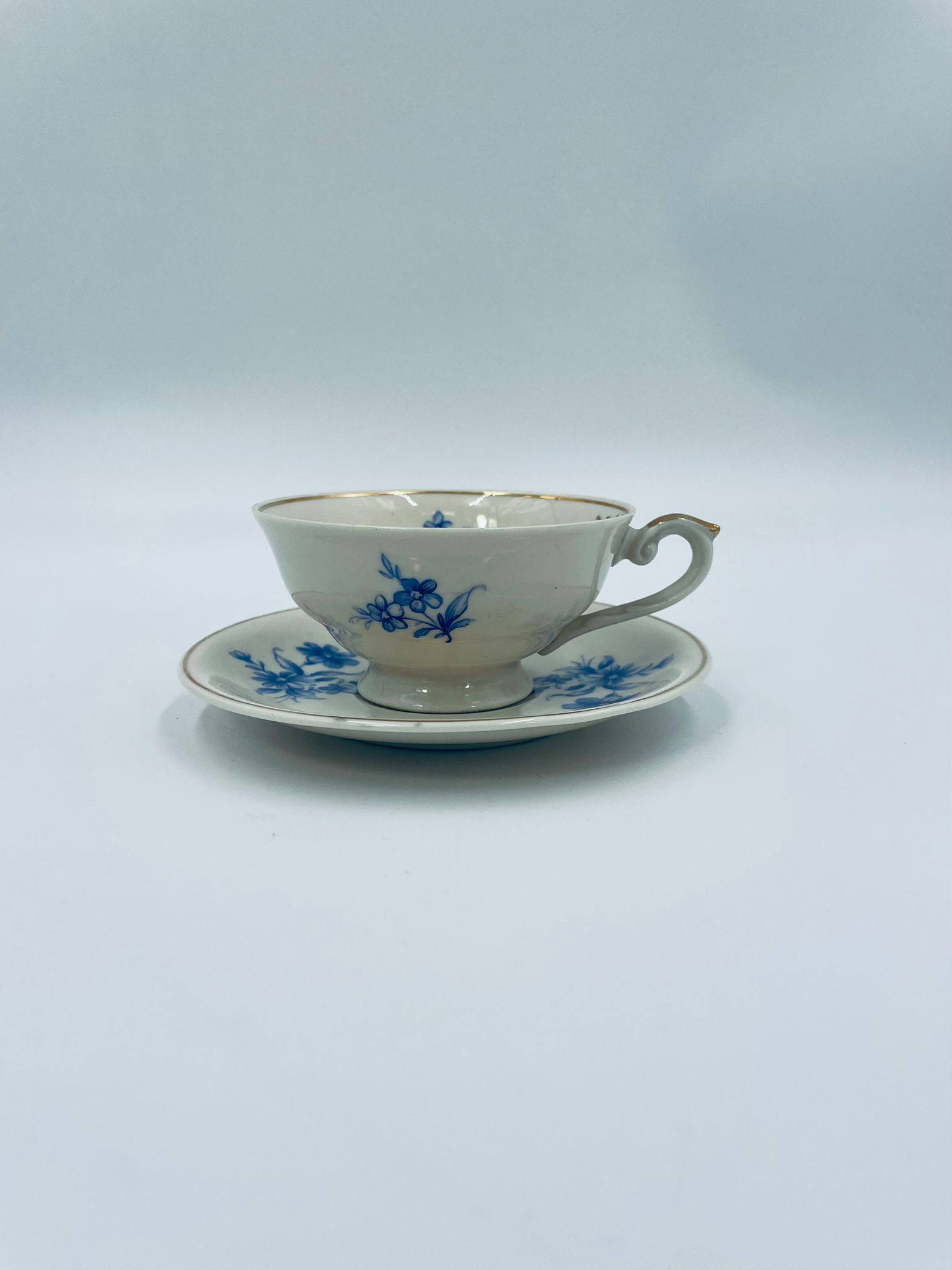 Vintage porcelain collector's breakfast cup set
