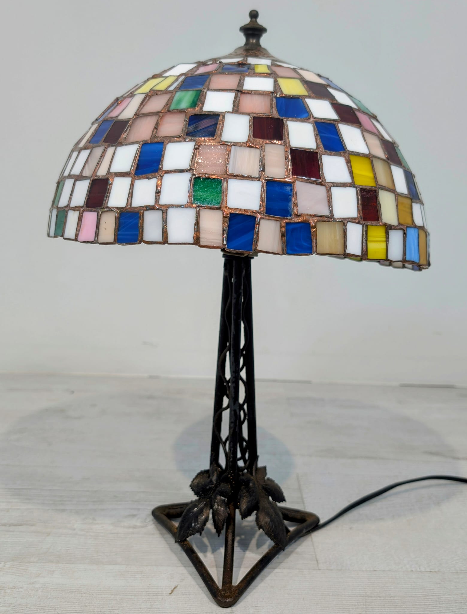 Lampka stołowa, nocna w stylu Tiffany witrażowa mozajkowa - Image 3