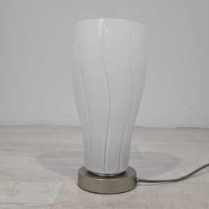 Designe table lamp with milky glass shade