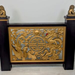 Chiński panel podłogowy ze smokiem i feniksem