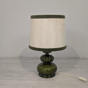 Table lamp, glazed green night lamp from the 1960s/70s