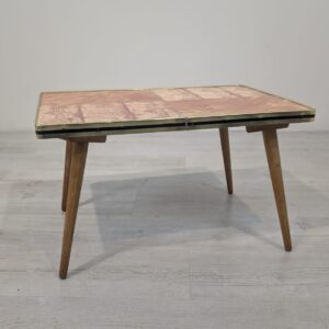 Stolik kawowy patyczak z lat 50/60-tych z płytkami