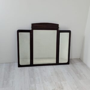 Lustro w drewnianej ramie w mahoniu, tafla fazowane- tabletkowe