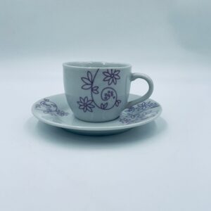Vintage porcelain collector's breakfast cup set